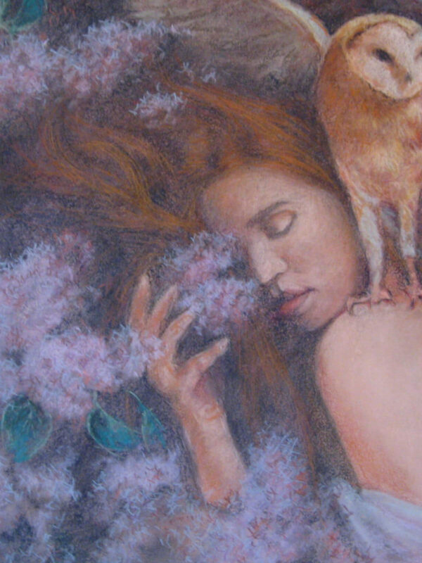 Girl with the owl Pastel 50cmx60cm £175
