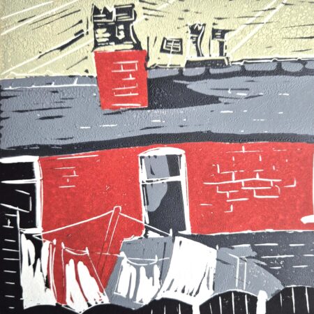 Wash Day Linocut Edition4 15cm x15cm